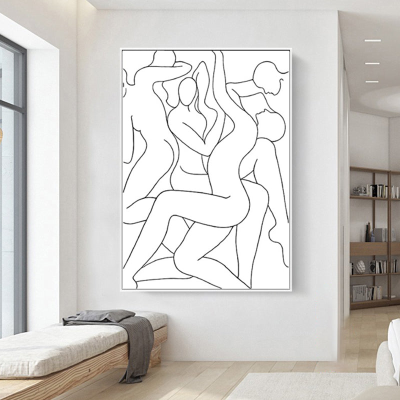 Vivolux | Crowed Charakter Porträt Malerei für Mädchenzimmer Kohlezeichnungen Wandkunst Druck