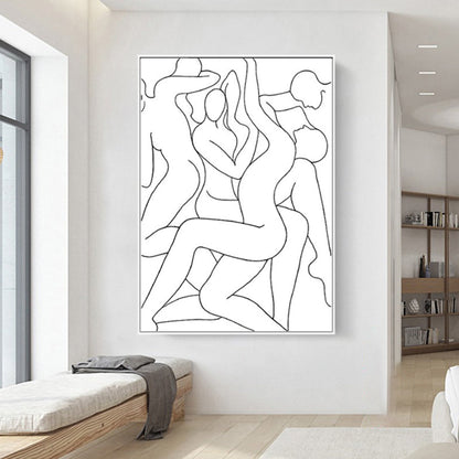 Vivolux | Crowed Charakter Porträt Malerei für Mädchenzimmer Kohlezeichnungen Wandkunst Druck