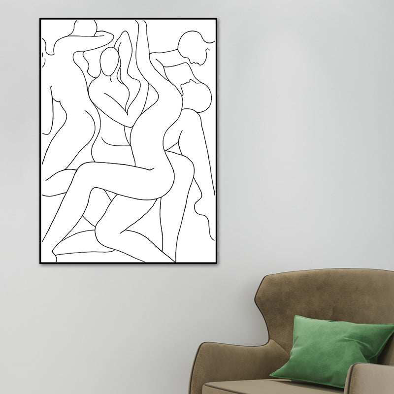 Vivolux | Crowed Charakter Porträt Malerei für Mädchenzimmer Kohlezeichnungen Wandkunst Druck