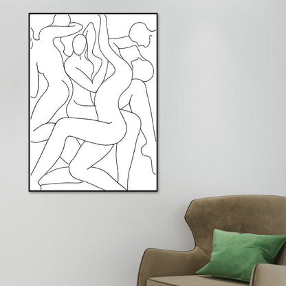 Vivolux | Crowed Charakter Porträt Malerei für Mädchenzimmer Kohlezeichnungen Wandkunst Druck