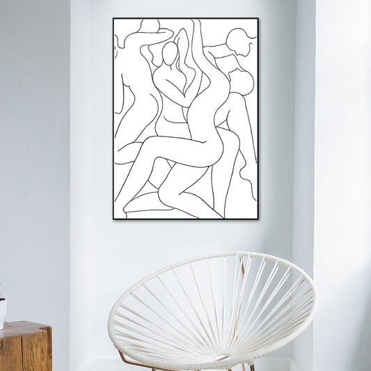 Vivolux | Crowed Charakter Porträt Malerei für Mädchenzimmer Kohlezeichnungen Wandkunst Druck