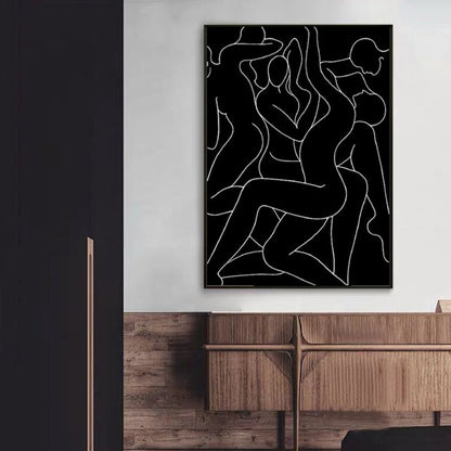 Vivolux | Crowed Charakter Porträt Malerei für Mädchenzimmer Kohlezeichnungen Wandkunst Druck