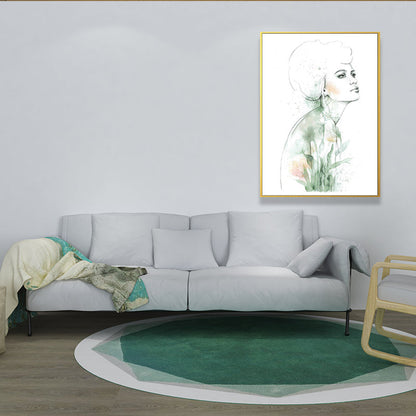 Vivolux | Texturierte Figur und botanische Malerei Leinwand Glam Style Wandkunst Dekor für Badezimmer