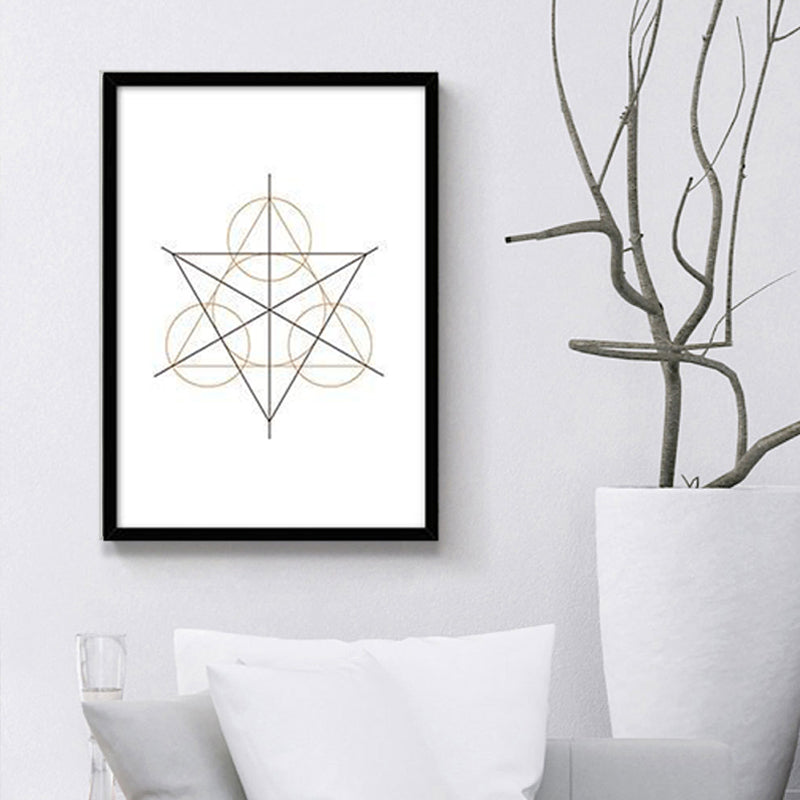Vivolux | Weiße nordische Malerei Geometrie Wandkunst Dekor für die Küche, verschiedene Größen verfügbar