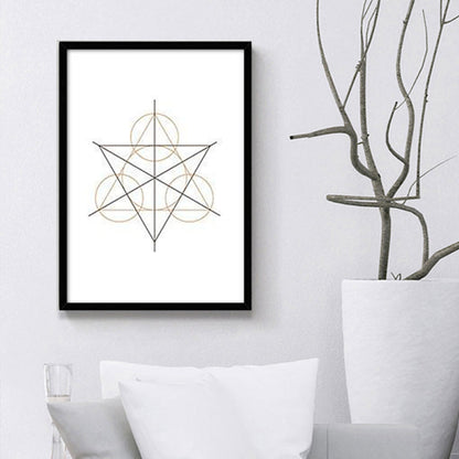 Vivolux | Weiße nordische Malerei Geometrie Wandkunst Dekor für die Küche, verschiedene Größen verfügbar