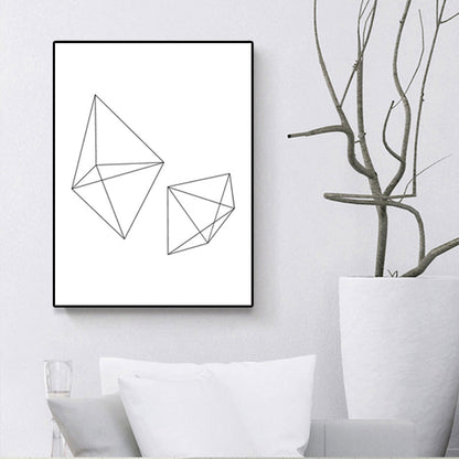 Vivolux | Weiße verschiedene geometrische Muster Kunst Texturiertes Gemälde für Schlafzimmer, mehrere Größen verfügbar