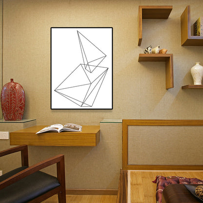 Vivolux | Weiße verschiedene geometrische Muster Kunst Texturiertes Gemälde für Schlafzimmer, mehrere Größen verfügbar