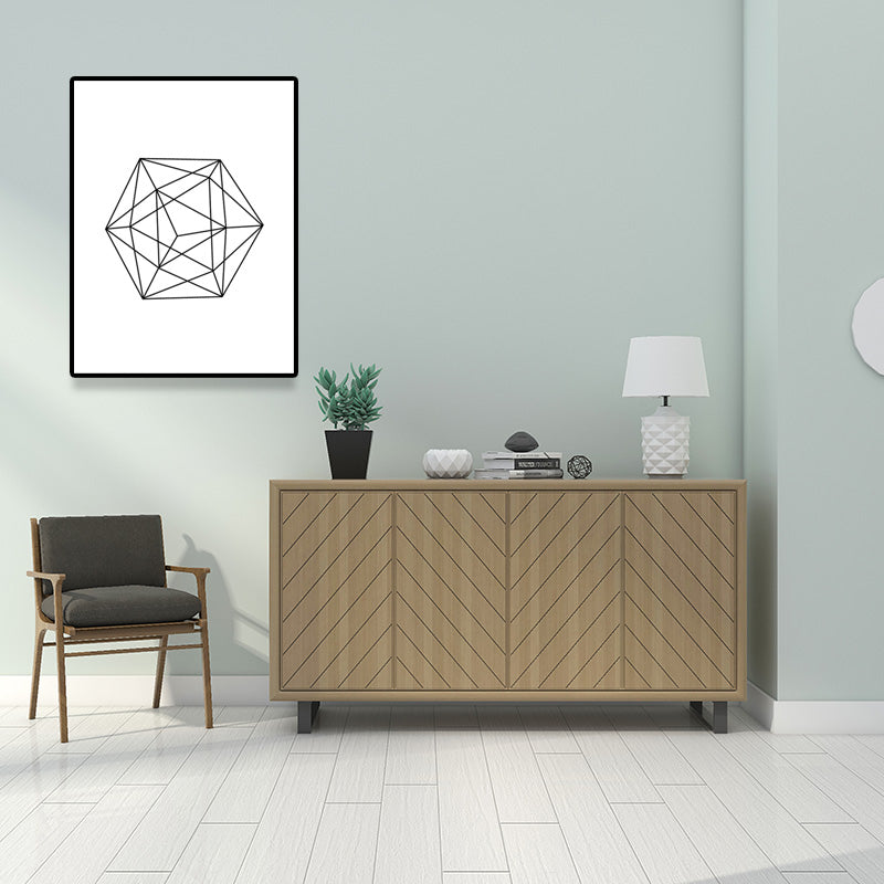 Vivolux | Weiße verschiedene geometrische Muster Kunst Texturiertes Gemälde für Schlafzimmer, mehrere Größen verfügbar