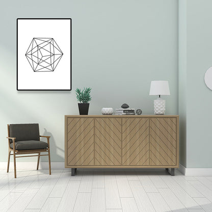 Vivolux | Weiße verschiedene geometrische Muster Kunst Texturiertes Gemälde für Schlafzimmer, mehrere Größen verfügbar
