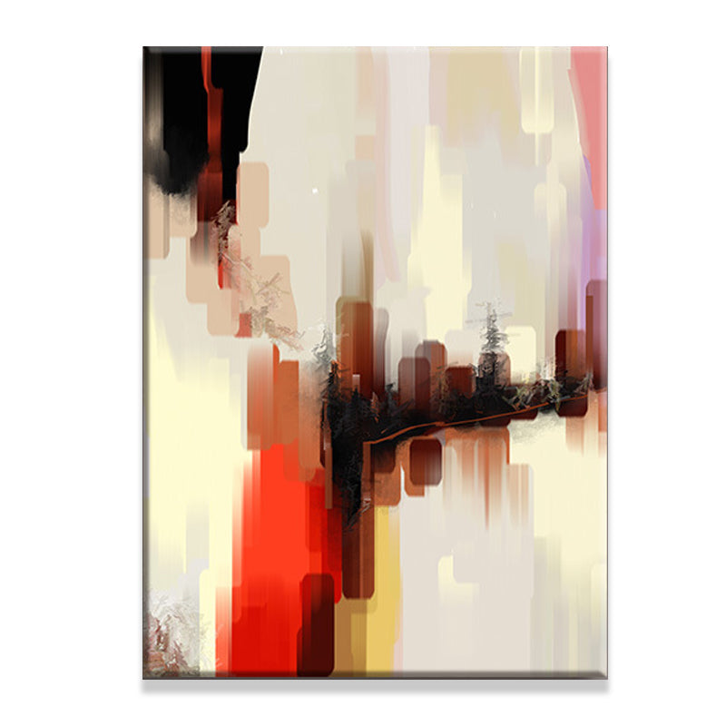 Vivolux | Braun Architektur Leinwand Wandkunst Abstraktes modernes strukturiertes Gemälde für das Schlafzimmer