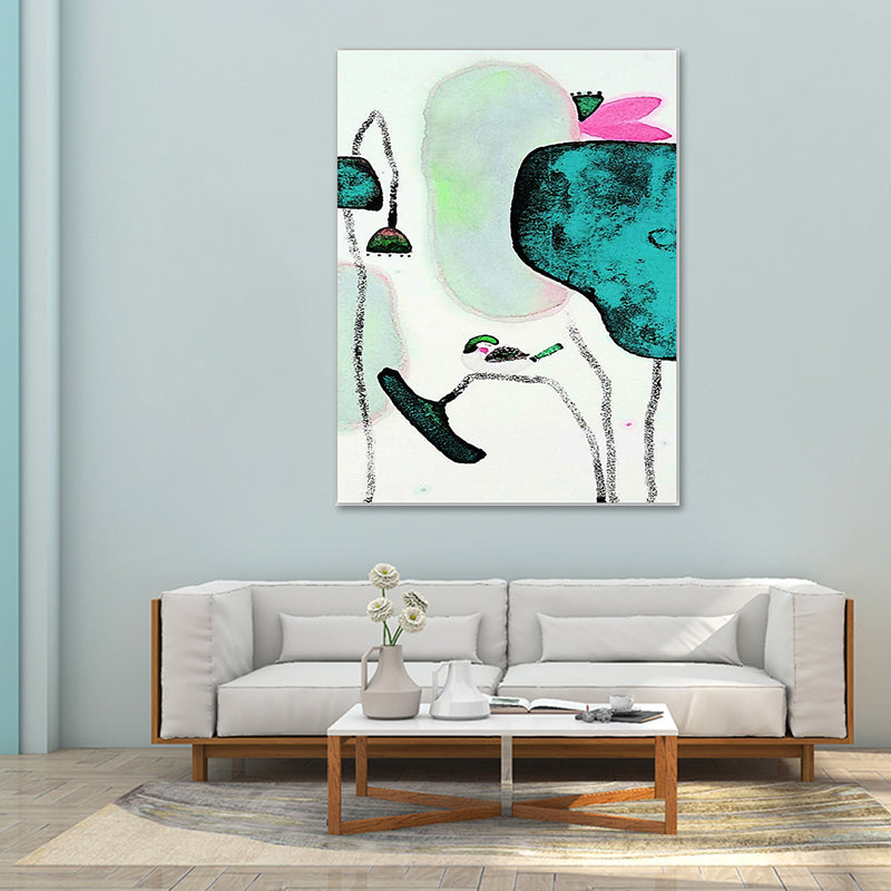 Vivolux | Chinesische Lotusmalerei Leinwandkunst Helle Farbige Blumen Wanddekoration für die Inneneinrichtung des Hauses