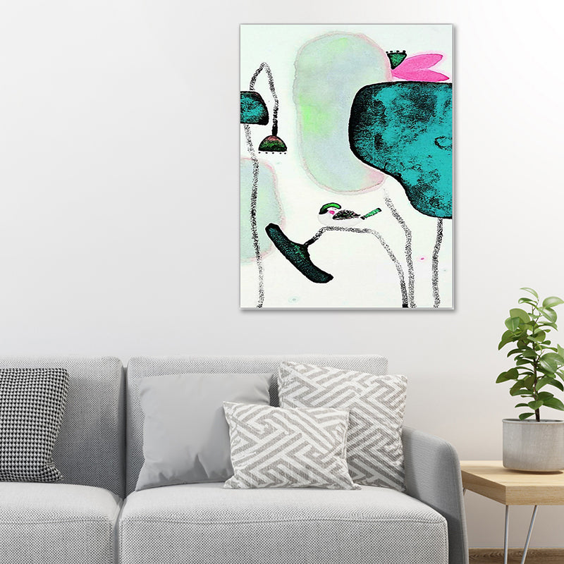 Vivolux | Chinesische Lotusmalerei Leinwandkunst Helle Farbige Blumen Wanddekoration für die Inneneinrichtung des Hauses