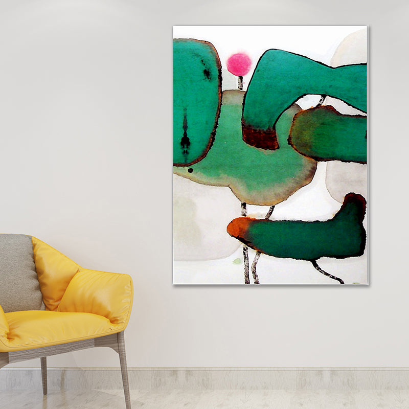 Vivolux | Chinesische Lotusmalerei Leinwandkunst Helle Farbige Blumen Wanddekoration für die Inneneinrichtung des Hauses