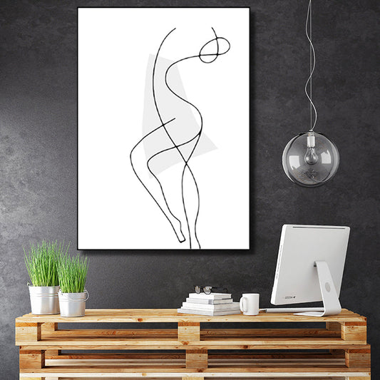 Vivolux | Tanzende Figur Bild Wanddeko Nordisch Texturiert Schlafzimmer Leinwand, Mehrere Größenoptionen