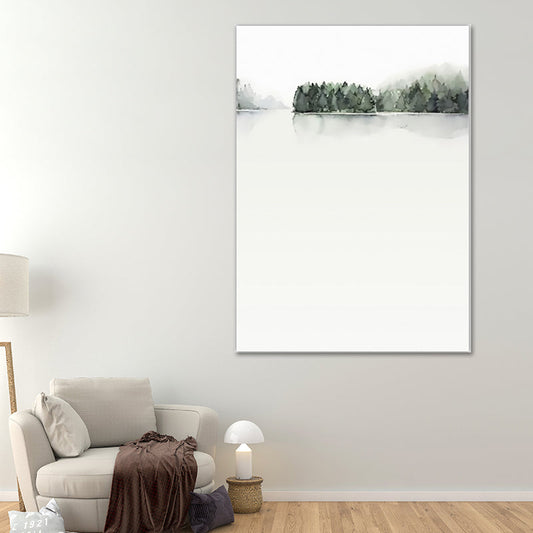 Vivolux | Riverside Forest Painting Canvas Texture Minimalist Living Room Wall Decoration in Gray