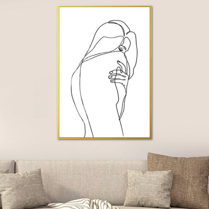 Vivolux | Nordic Style Charakter Muster Malerei Weiße Menschliche Kohlezeichnungen Wandkunst Druck