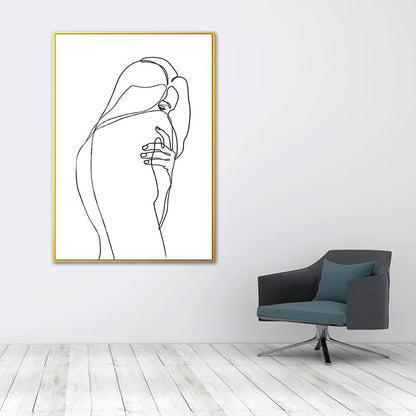 Vivolux | Nordic Style Charakter Muster Malerei Weiße Menschliche Kohlezeichnungen Wandkunst Druck