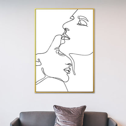 Vivolux | Nordic Style Charakter Muster Malerei Weiße Menschliche Kohlezeichnungen Wandkunst Druck