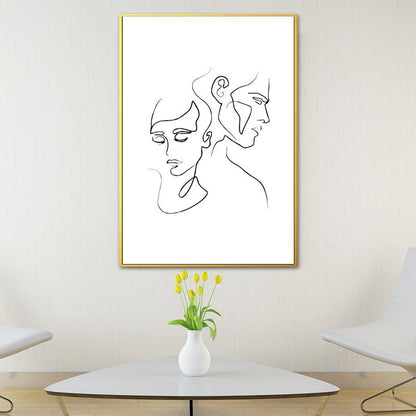 Vivolux | Nordic Style Charakter Muster Malerei Weiße Menschliche Kohlezeichnungen Wandkunst Druck
