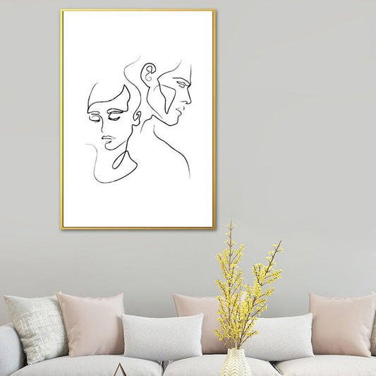 Vivolux | Nordic Style Charakter Muster Malerei Weiße Menschliche Kohlezeichnungen Wandkunst Druck