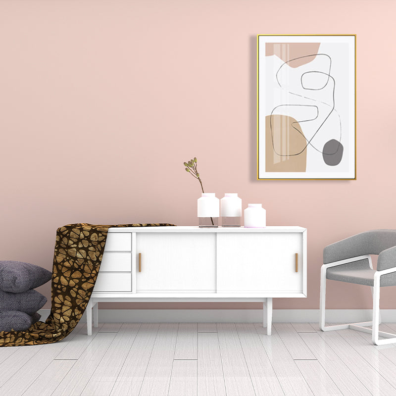 Vivolux | Braun abstraktes Muster Leinwand Bleistift Skandinavische Textur Wandkunst für das Gästezimmer