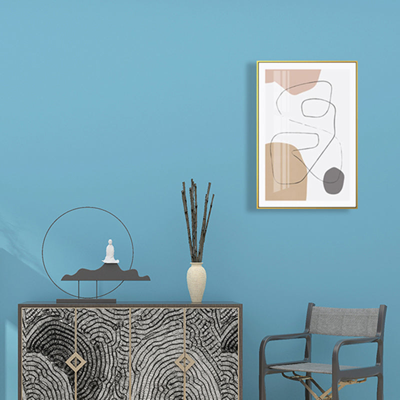 Vivolux | Braun abstraktes Muster Leinwand Bleistift Skandinavische Textur Wandkunst für das Gästezimmer