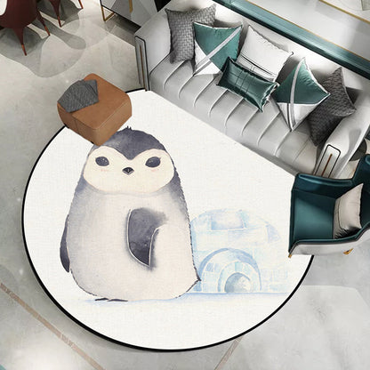 Vivolux | Weißer Kinderzimmerteppich Kinder Tier Bär Hund Panda Muster Teppich Polyester Antirutsch-Rücken Teppich