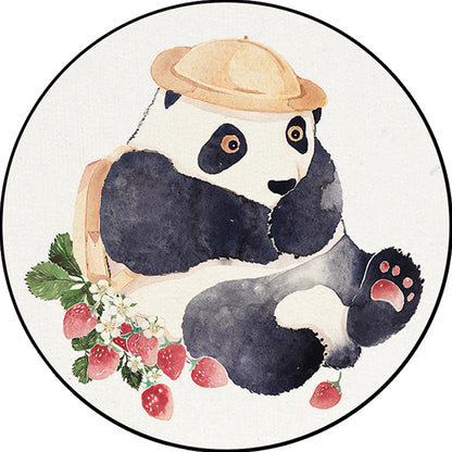 Vivolux | Weißer Kinderzimmerteppich Kinder Tier Bär Hund Panda Muster Teppich Polyester Antirutsch-Rücken Teppich