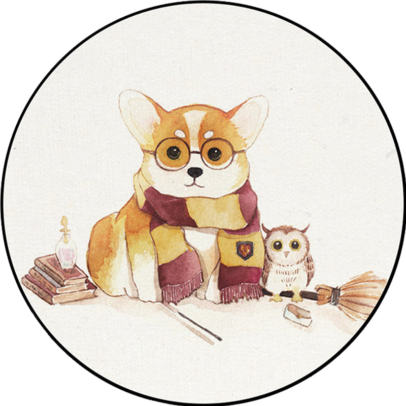 Vivolux | Weißer Kinderzimmerteppich Kinder Tier Bär Hund Panda Muster Teppich Polyester Antirutsch-Rücken Teppich