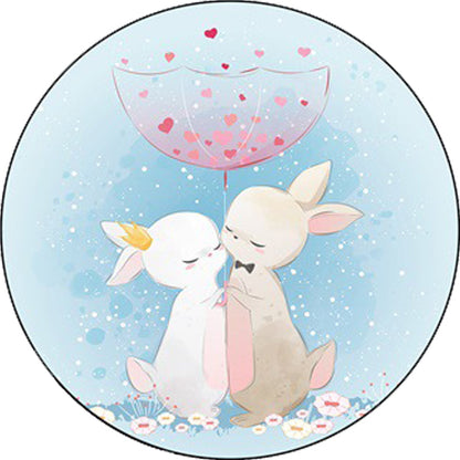 Vivolux | Blauwe en Roze Kinderkamer Tapijt Kinderen Dier Paard Konijn Patroon Area Tapijt Polyester Antislip Rug