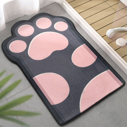 Vivolux | Kinderen Kinderkamer Onregelmatige Vloerkleed in Roze en Paars Dierpoot Strikprint Vloerkleed Polyester Antislip Onderkant Gebied Vloerkleed