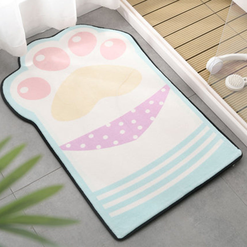 Vivolux | Kinderen Kinderkamer Onregelmatige Vloerkleed in Roze en Paars Dierpoot Strikprint Vloerkleed Polyester Antislip Onderkant Gebied Vloerkleed