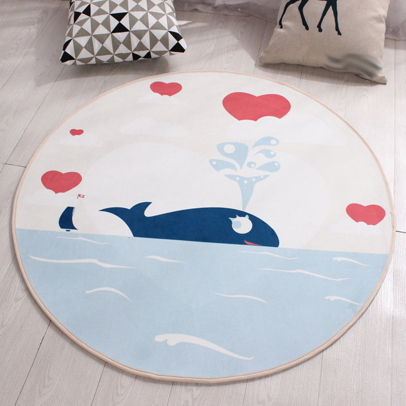 Vivolux | Stijlvol kinderkleed in geel en groen dierenpaard walvis panda patroon tapijt polyester antislip ondergrond vloerkleed voor babykamer