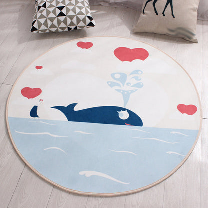 Vivolux | Stijlvol kinderkleed in geel en groen dierenpaard walvis panda patroon tapijt polyester antislip ondergrond vloerkleed voor babykamer