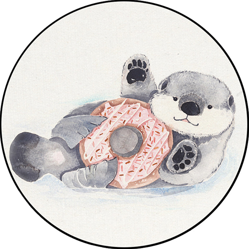 Vivolux | Kinder Schlafzimmer Teppich in Weiß Tier Fuchs Koala Alpaka Druck Teppich Polyester Haustierfreundlich Waschbarer Bereich Teppich