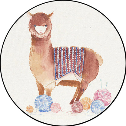 Vivolux | Kinder Schlafzimmer Teppich in Weiß Tier Fuchs Koala Alpaka Druck Teppich Polyester Haustierfreundlich Waschbarer Bereich Teppich