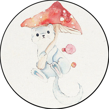 Vivolux | Kinder Schlafzimmer Teppich in Weiß Tier Fuchs Koala Alpaka Druck Teppich Polyester Haustierfreundlich Waschbarer Bereich Teppich