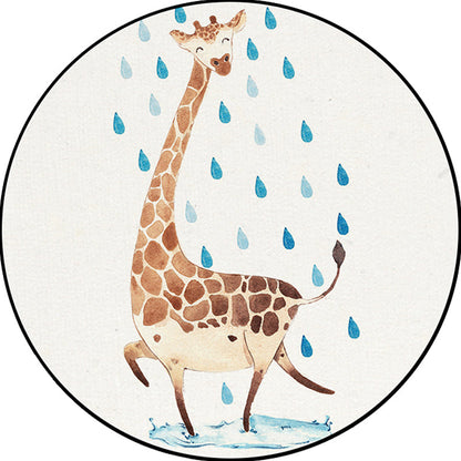 Vivolux | Kinder Schlafzimmer Teppich in Weiß Tier Fuchs Koala Alpaka Druck Teppich Polyester Haustierfreundlich Waschbarer Bereich Teppich