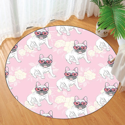 Vivolux | Geel und Rosa Kinderzimmer Teppich Kinder Tier Hund Wassermelone Blatt Muster Teppich Polyester Waschbar Teppich