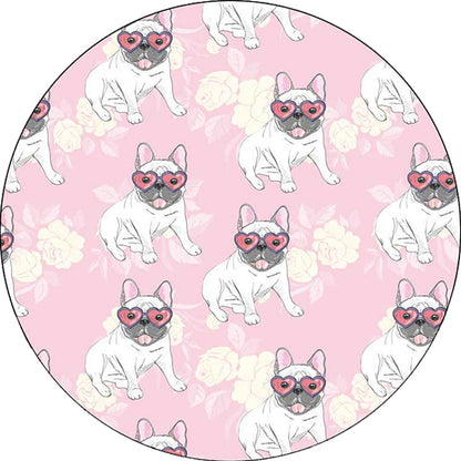 Vivolux | Geel und Rosa Kinderzimmer Teppich Kinder Tier Hund Wassermelone Blatt Muster Teppich Polyester Waschbar Teppich