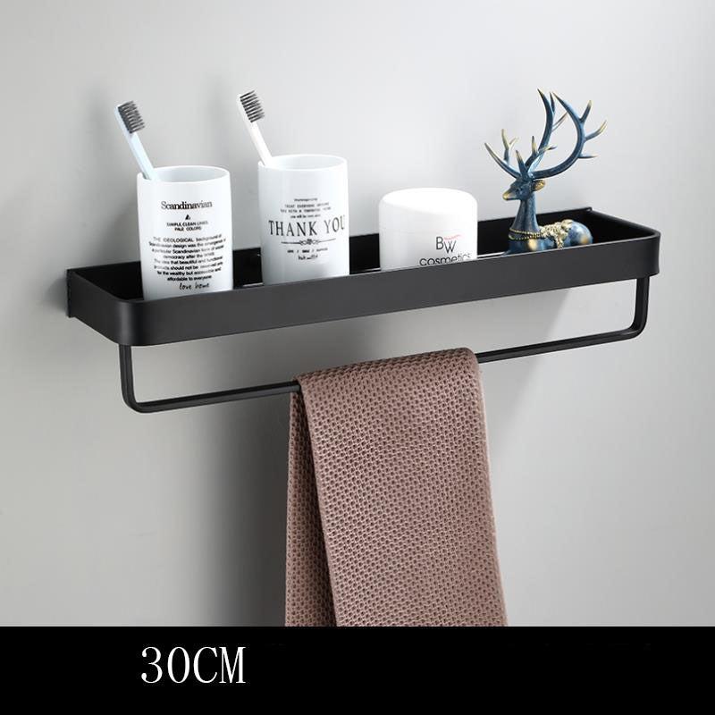 Vivolux | Schwarzes Badregal aus Space Aluminium zur Wandmontage