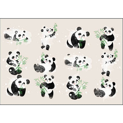 Vivolux | Ivoor Kinderkamer Tapijt Kinderen Dier Panda Vogel Patroon Gebied Tapijt Polyester Antislip Machine Wasbaar Vloerkleed