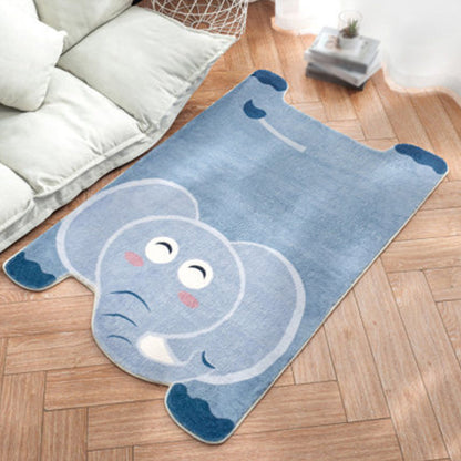 Vivolux | Uniek Kinderen Onregelmatig Tapijt in Wit en Roze Dieren Leeuw Panda Patroon Tapijt Polyester Antislip Vloerkleed voor Kinderen Kamer