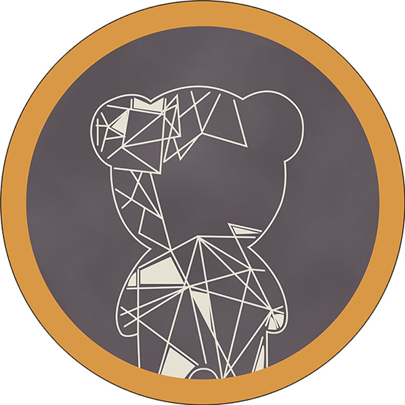 Vivolux | Niedlicher Kinderteppich in Grau und Braun Tier Bär Geometrie Muster Teppich Polyester Fleckenresistenter Teppich für das Kinderzimmer