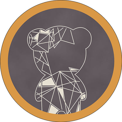 Vivolux | Niedlicher Kinderteppich in Grau und Braun Tier Bär Geometrie Muster Teppich Polyester Fleckenresistenter Teppich für das Kinderzimmer