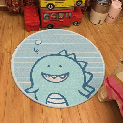 Vivolux | Eunique Kids Tapijt in Groene Dier Dinosaur Stripe Hart Patroon Tapijt Polyester Antislip Vloerkleed voor Kinderkamer