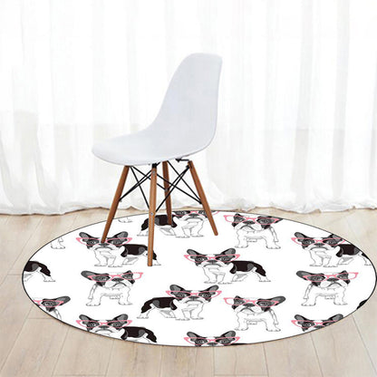 Vivolux | Uniek Kinder Tapijt in Wit en Bruin Dier Hond Voedsel Patroon Tapijt Polyester Vlekbestendige Vloerkleed voor Kinderkamer
