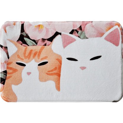 Vivolux | Kinderen Kinderkamer Tapijt in Roze en Geel Dieren Katten Bloem Motief Tapijt Polyester Antislip Rug Area Tapijt