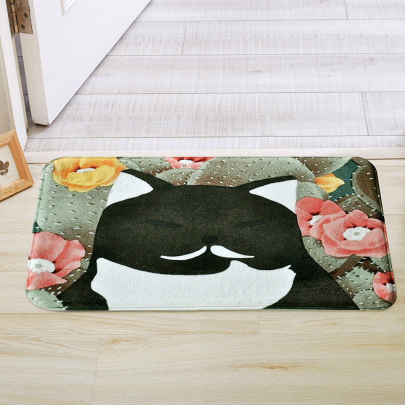 Vivolux | Kinderen Kinderkamer Tapijt in Roze en Geel Dieren Katten Bloem Motief Tapijt Polyester Antislip Rug Area Tapijt