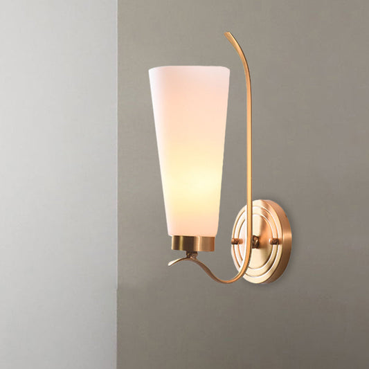 Vivolux | Opal Glas Messing Wandlamp Verlengd 1/2-Licht Plattelands Wandverlichting Voor Gastenkamer